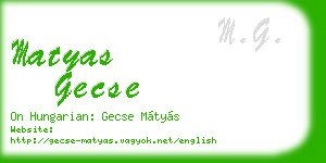 matyas gecse business card