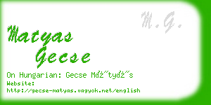 matyas gecse business card